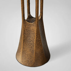 Sculptural Hammered Metal Side Table