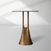 Sculptural Hammered Metal Side Table
