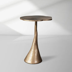 Sculptural Bronze Aluminum Side Table