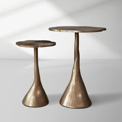 Sculptural Bronze Aluminum Side Table