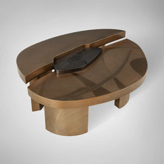 Oxidized Brass Sculptural Coffee Table