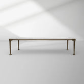 Sculptural Antique Brass Metal Coffee Table with Acrylic Top