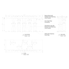 Rye Mango Wood Sculptural Entryway Console Vintage Hallway Entrance Table