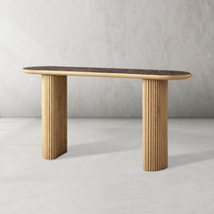 Aster Solid Oak Entryway Console Table Modern Hallway Entrance table