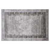 Milano Framed Abstract Neutral Area Rug NeatElegant & Understated Carpet Modern Framed Abstract Minimalist Style