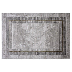 Milano Framed Abstract Neutral Area Rug NeatElegant & Understated Carpet Modern Framed Abstract Minimalist Style