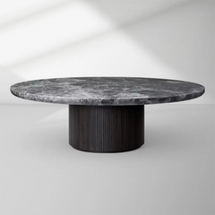 Moon Round Marble Coffee Table – Grey Emperador, 3 Sizes