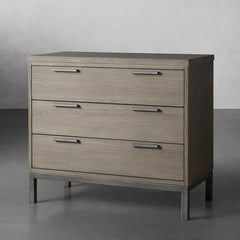 Palmer Large Nightstand Wood Nightside Table Bedroom 3 Drawer Cabinet