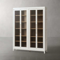Rowan Modular Wood Tall Display Cabinet With Glass Doors