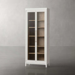 Rowan Modular Wood Tall Display Cabinet With Glass Doors