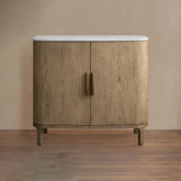 Danny Oak Wood Sideboards Cabinet Marble Top Buffet Cabinet Lockers