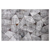 Torino Fragmented Facet Geometric Abstract Neutral Area Rug Modern Industrial Distressed Geometric Style Carpet