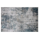 Torino Layered Brushfield Blue Grey Area Rug Retro & Relaxed Feel Carpet Modern Vintage Distressed Style