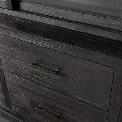 Tremont Large Modular Tall Cabinets Solid Wood Bookcases with Sliding Glass Doors