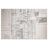 Xiangshe Layered Linear Abstract Neutral Area Rug with Deconstructed Sketch Style Carpet