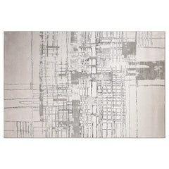 Xiangshe Layered Linear Abstract Neutral Area Rug with Deconstructed Sketch Style Carpet
