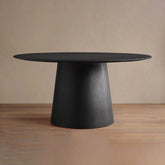 Saint Germain Round Oak Top Dining Table with Natural Wood Toulouse Base