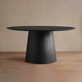 Saint Germain Round Oak Top Dining Table with Natural Wood Toulouse Base