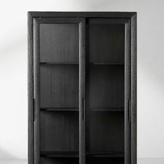 Avenue Ash Wood Display Cabinet with Sliding Glass Doors