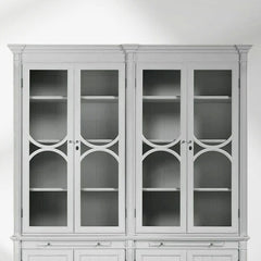 Athens Modular Display Cabinet Neoclassical Curio Bookcase with Glass Doors
