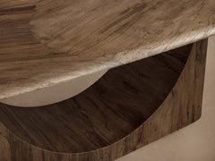 San Rafael Hand-Aged Primavera Wood Dining Table with Parquetry Top