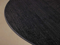 Saint Germain Round Oak Top Dining Table with Natural Wood Toulouse Base