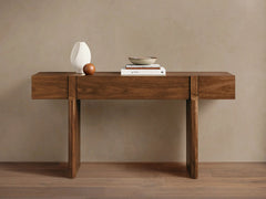 Callan Solid Walnut Entrance Console Table Wood Rustic Entryway Hallway table