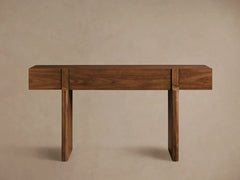 Callan Solid Walnut Entrance Console Table Wood Rustic Entryway Hallway table