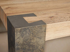 Telluride Rectangle Coffee Table Oak Cocktail Table Living Room Center Tea Table