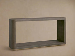 Harrow Entryway Console Table Faux Shagreen Finish Wood Entrance Table