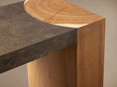 Acacius Wood Entrance Console Table Distressed Hallway Entryway Table