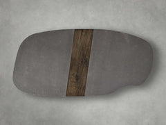 Nicco Lava Stone Top Coffee Table Wood Base Cocktail Table Living Room Luxury Center Tea Table