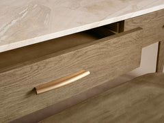 Danny Marble Top Entryway Console Table Wtih Storage Drawers Oak Wood Hallway Entrance Table