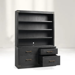 Tremont Wood Modular Bookcase Storage Cabinets with File Chest of Drawers Base