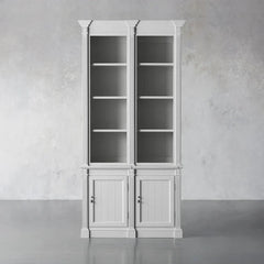 Athens Double Row Bookcase Wood Display Cabinet