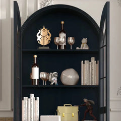 Hattie II Glass tall Display Cabinet Wood Classical European Design