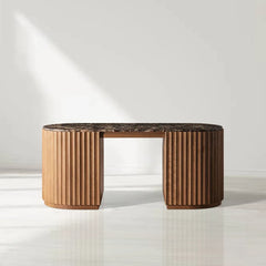 Oak Raliton Dresser With Spanish Emperador Marble Top