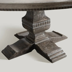 Serra Ribbon Solid Poplar Wood Round Dining Table