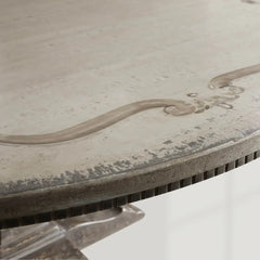 Serra Ribbon Solid Poplar Wood Round Dining Table