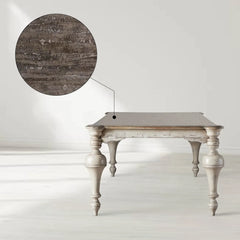 Alessia Bell'Arte Antique Solid Poplar Wood Dining Table