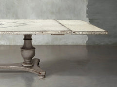 Hand painted in Italy Bianca Dining Table with Dual Leaf Extensions