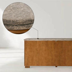 Grey Emperador marble Kensley Sideboard Wood Buffets Cabinet