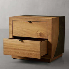 Acacius Closed Wood bedside Nightstand Yukas night side table 2 Drawers