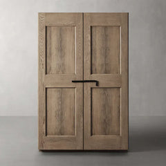 Turro Solid Oak Cabinet Rustic Living Room Tall Storage Cabinets