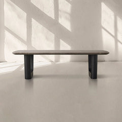 San Germani 72" Carrara marble Top Coffee Table with Rennes Metal Base