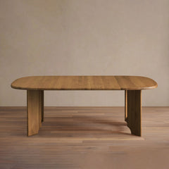 Jolson Wood Extension Dining Table with Honey Finish & Dual 20" Leaves
