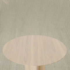 Reade Natural Ash Wood Round Dining Table with Sculptural Columnar Legs