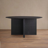 Saint Germain Round Oak Wood Dining Table with Clement Base