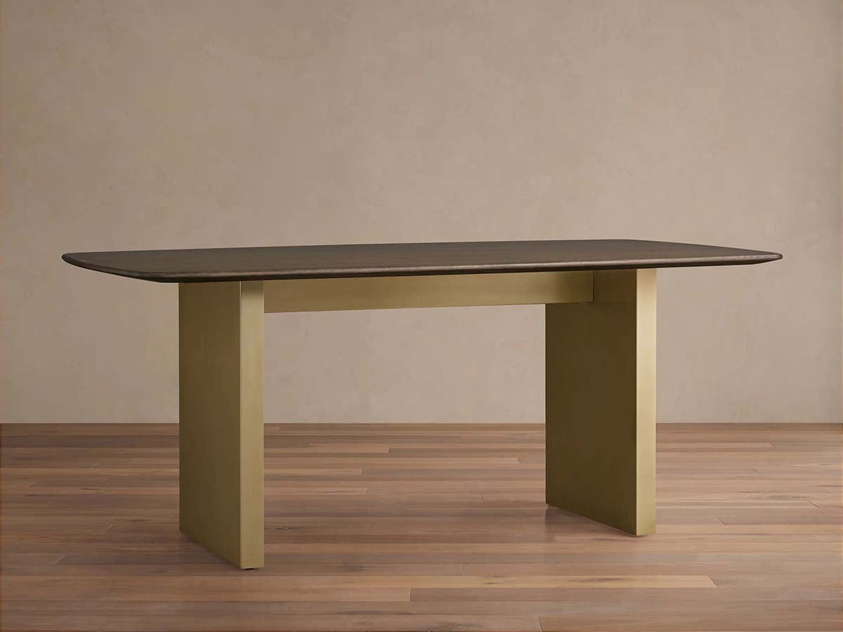 Saint Germain Rectangle Oak Top Dining Table with Wood Clement Base