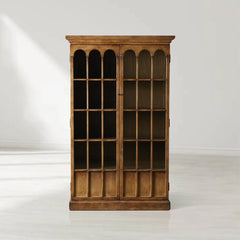 Merritt Solid Pine Tall Display Cabinet For Living Rooms Dining Areas Entryways